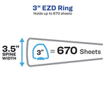 Avery Heavy Duty 3" 3-Ring View Binders, D-Ring, Red, 4/Carton (79325)