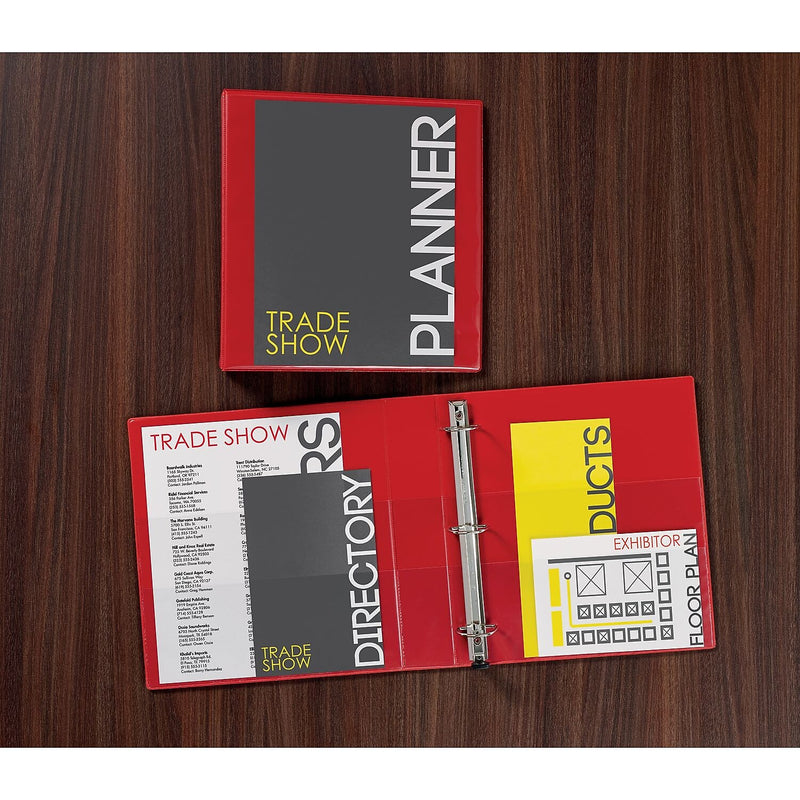 Avery Heavy Duty 3" 3-Ring View Binders, D-Ring, Red, 4/Carton (79325)