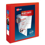 Avery Heavy Duty 2" 3-Ring View Binders, D-Ring, Red, 6/Carton (79225)