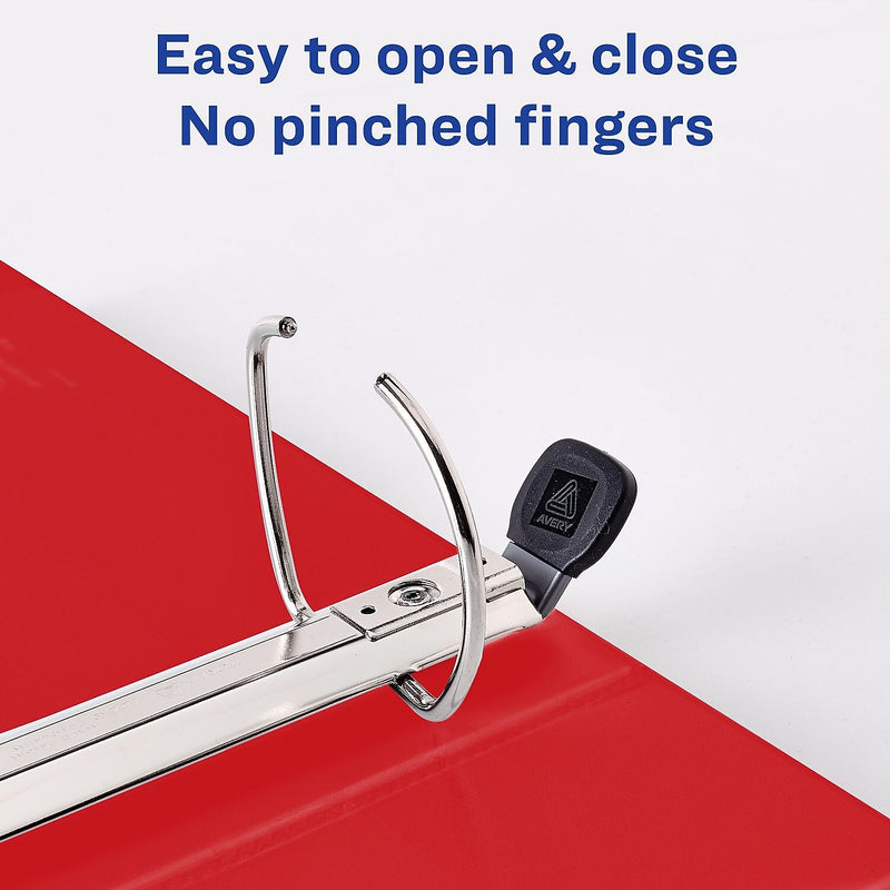 Avery Heavy Duty 2" 3-Ring View Binders, D-Ring, Red, 6/Carton (79225)