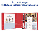 Avery Heavy Duty 2" 3-Ring View Binders, D-Ring, Red, 6/Carton (79225)