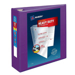 Avery Heavy Duty 3" 3-Ring View Binders, D-Ring, Purple, 4/Carton (79810)