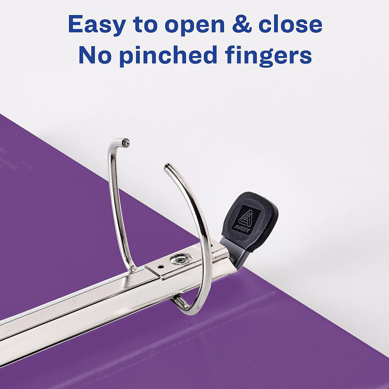 Avery Heavy Duty 3" 3-Ring View Binders, D-Ring, Purple, 4/Carton (79810)