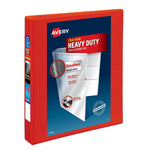 Avery Heavy Duty 1" 3-Ring View Binders, D-Ring, Red, 12/Carton (79170)