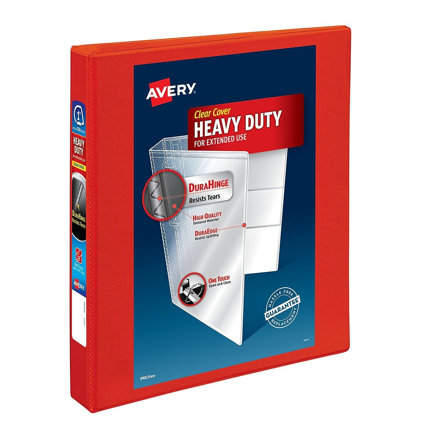 Avery Heavy Duty 1" 3-Ring View Binders, D-Ring, Red, 12/Carton (79170)