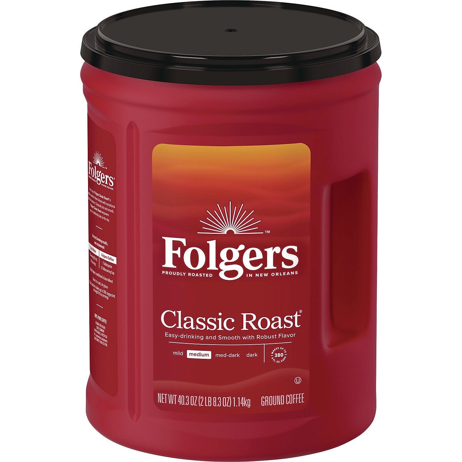 Folgers Classic Roast Coffee, Medium Roast, 40.3 oz., 6/Carton (2550030419)
