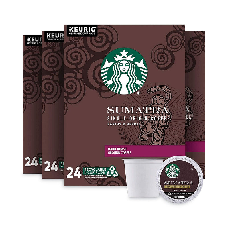 Starbucks Sumatra Coffee K-Cup, Dark Roast, 0.4 oz., 96/Box (12565254)