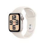 Apple Watch SE GPS Smartwatch, 40mm, Starlight Aluminum Case with Starlight Sport Band, Medium/Large (MXEG3LL/A)