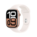Apple Watch Series 10 GPS Smartwatch, 46mm, Rose Gold Aluminum Case with Light Blush Sport Band, Small/Medium (MWWT3LW/A)