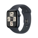 Apple Watch SE GPS Smartwatch, 44mm, Midnight Aluminum Case with Midnight Sport Band, Medium/Large (MXEK3LL/A)
