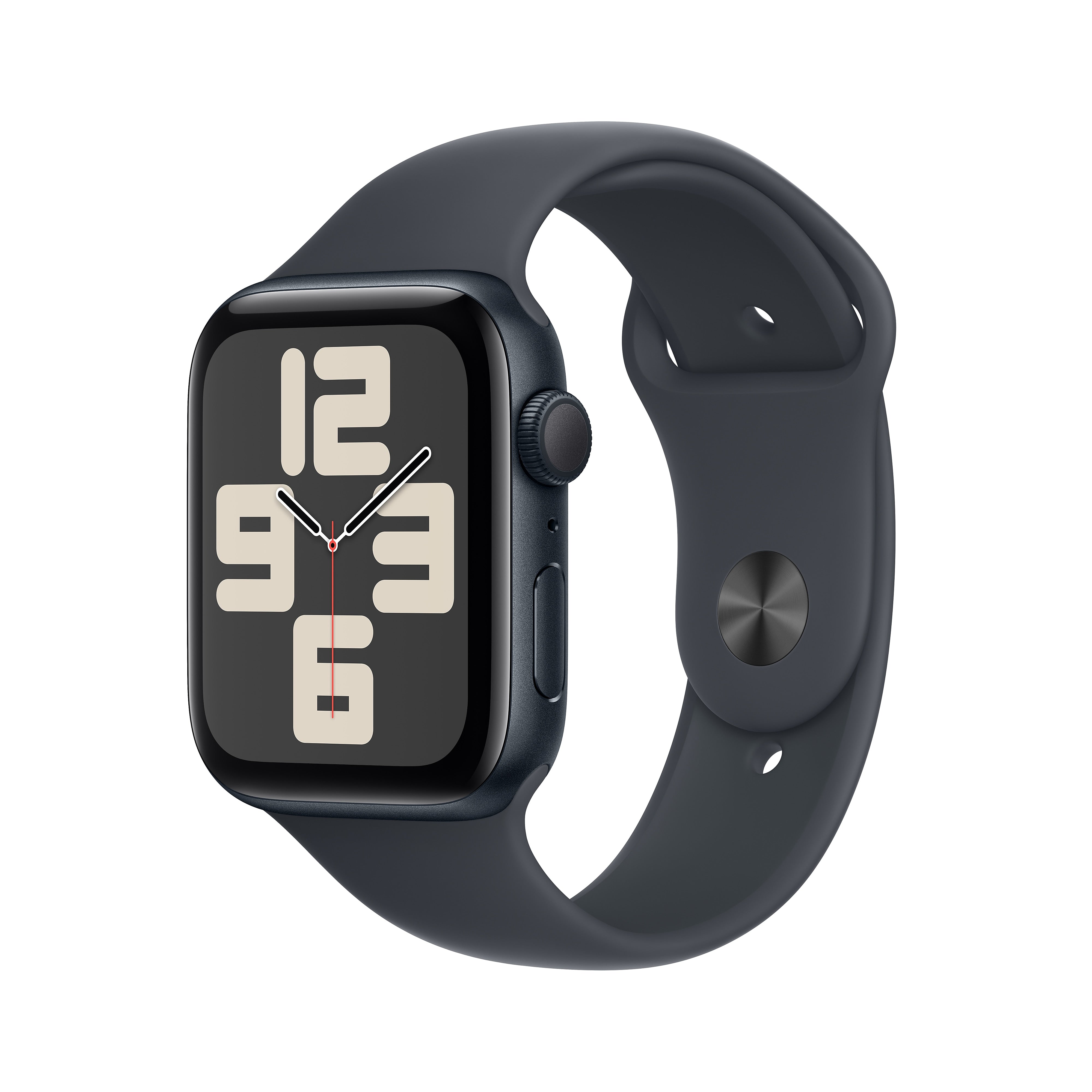 Apple Watch SE GPS Smartwatch, 44mm, Midnight Aluminum Case with Midnight Sport Band, Medium/Large (MXEK3LL/A)