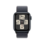 Apple Watch SE GPS Smartwatch, 40mm, Midnight Aluminum Case with Ink Sport Loop (MXEA3LL/A)
