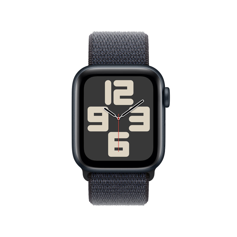 Apple Watch SE GPS Smartwatch, 40mm, Midnight Aluminum Case with Ink Sport Loop (MXEA3LL/A)