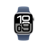 Apple Watch Series 10 GPS Smartwatch, 42mm, Silver Aluminum Case with Denim Sport Band, Medium/Large (MWWC3LW/A)