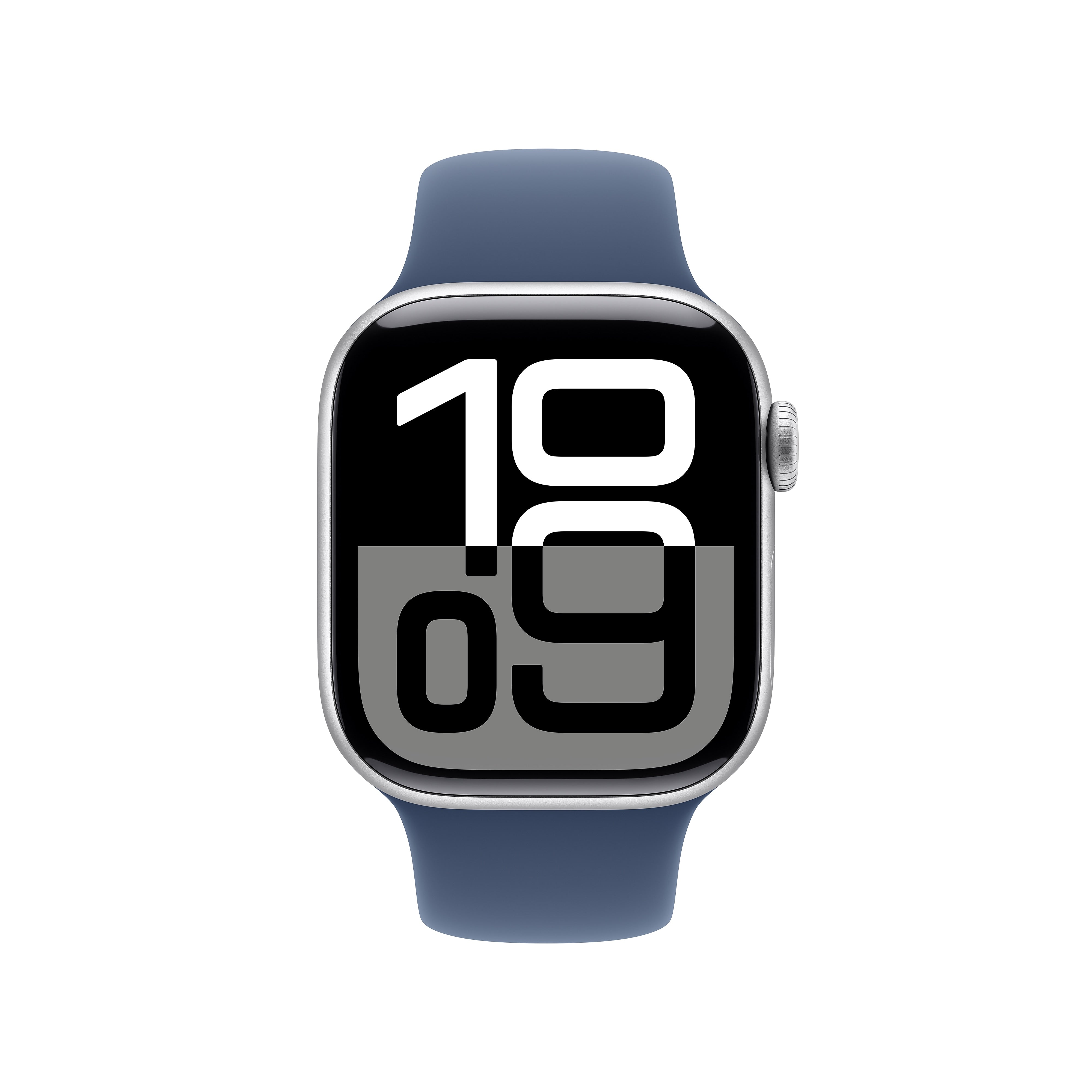 Apple Watch Series 10 GPS Smartwatch, 42mm, Silver Aluminum Case with Denim Sport Band, Medium/Large (MWWC3LW/A)