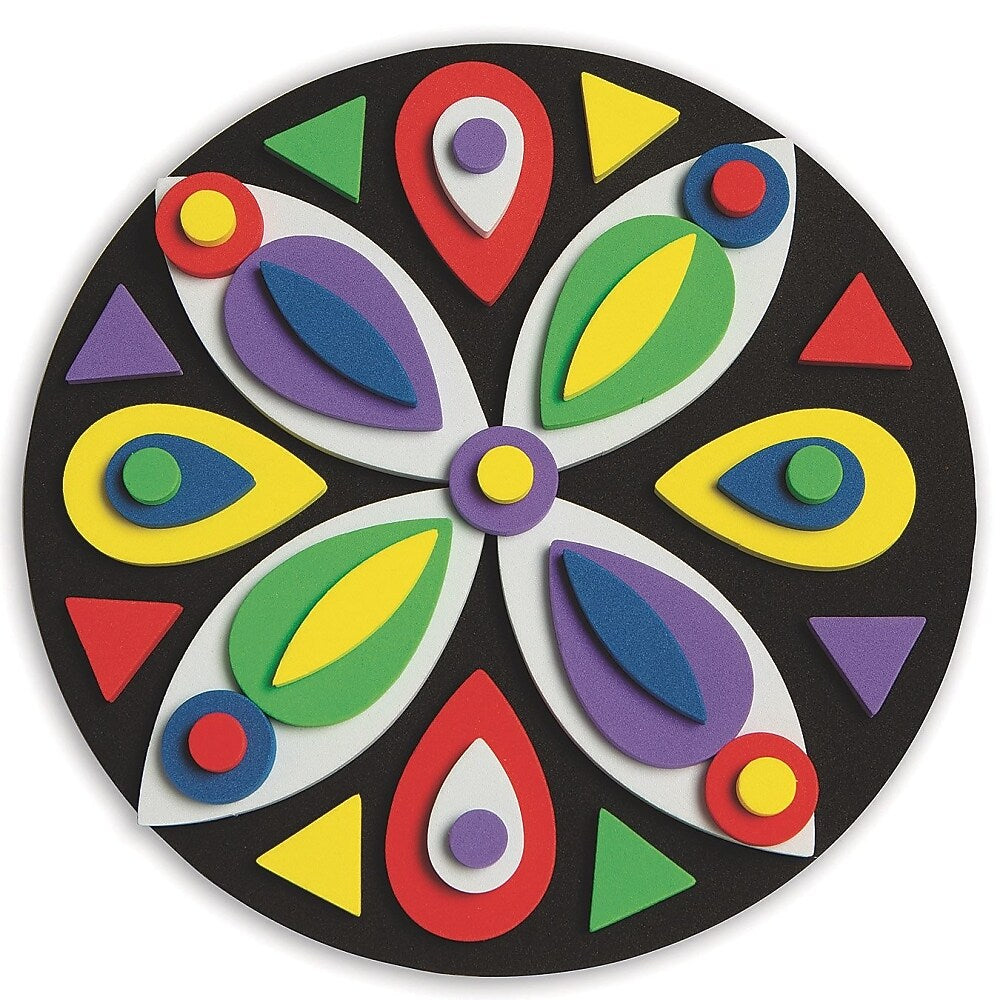 S&S Foam Mosaic Mandalas Craft Kit, 12/Pack (GP3364)