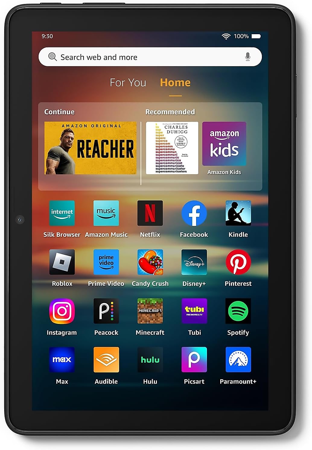 Amazon Fire HD, 12th Generation,  8" Tablet, WiFi, 32GB, Fire OS, Black (53-035893)