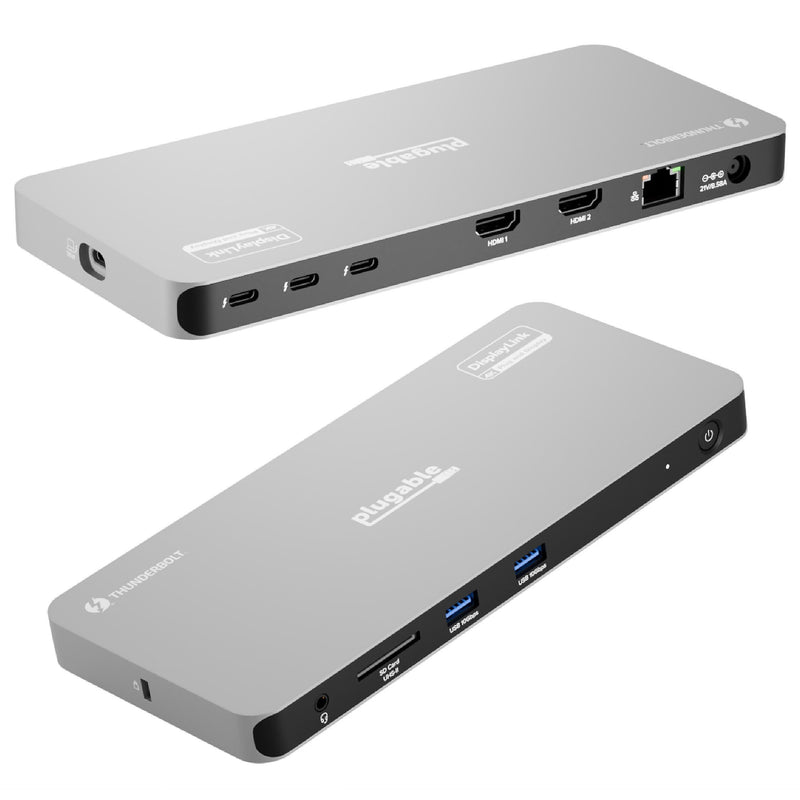 Plugable 5-in-1 Thunderbolt Universal Docking Station, Gray (TBT-6950PD)