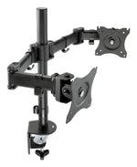 3M Dual Monitor Mount, Swivel, Tilt, Rotate, Two Monitors Up to 28.5" & 20 Lbs. Each, Clamp or Grommet, No Tools, Black (MM200B)