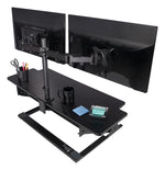 3M Dual Monitor Mount, Swivel, Tilt, Rotate, Two Monitors Up to 28.5" & 20 Lbs. Each, Clamp or Grommet, No Tools, Black (MM200B)