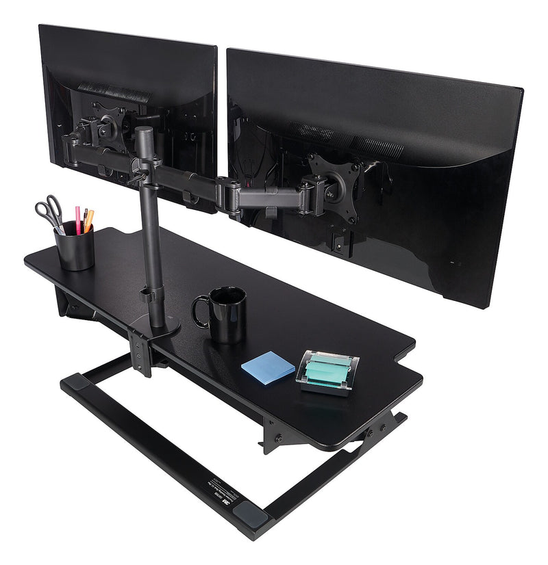 3M Dual Monitor Mount, Swivel, Tilt, Rotate, Two Monitors Up to 28.5" & 20 Lbs. Each, Clamp or Grommet, No Tools, Black (MM200B)