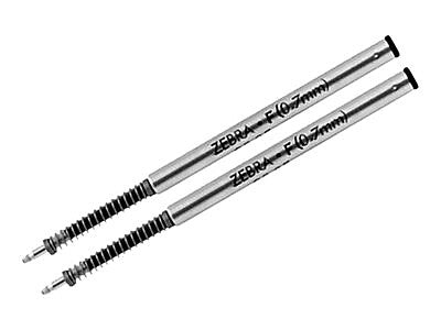 Zebra Steel F-Refill Ballpoint Pen Refill, Fine Point, Black Ink, 2 Pack (85512)