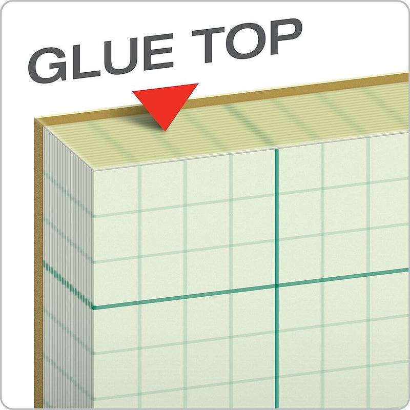 TOPS Engineering Computation Notepad, 8.5" x 11", Graph Ruled, Green tint, 100 Sheets/Pad (TOP 35500)