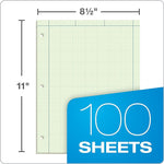 TOPS Engineering Computation Notepad, 8.5" x 11", Graph Ruled, Green tint, 100 Sheets/Pad (TOP 35500)