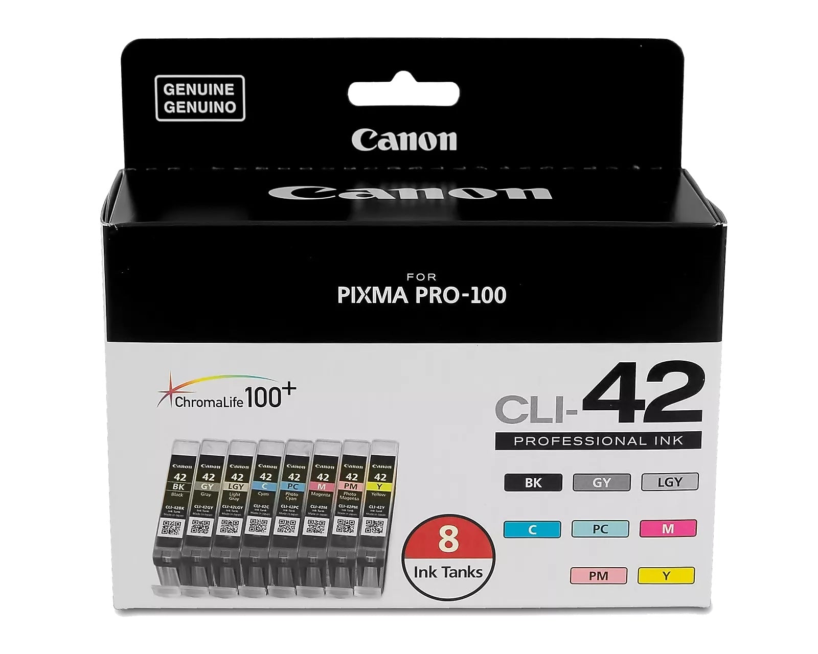 Canon 42 Color Assortment Standard Yield Ink Cartridge, 8/Pack (6384B007)