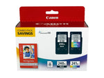 Canon 240XL/241XL Black and Tri-Color High Yield Ink Cartridge, 2/Pack with 4x6 photo paper (5206B005)