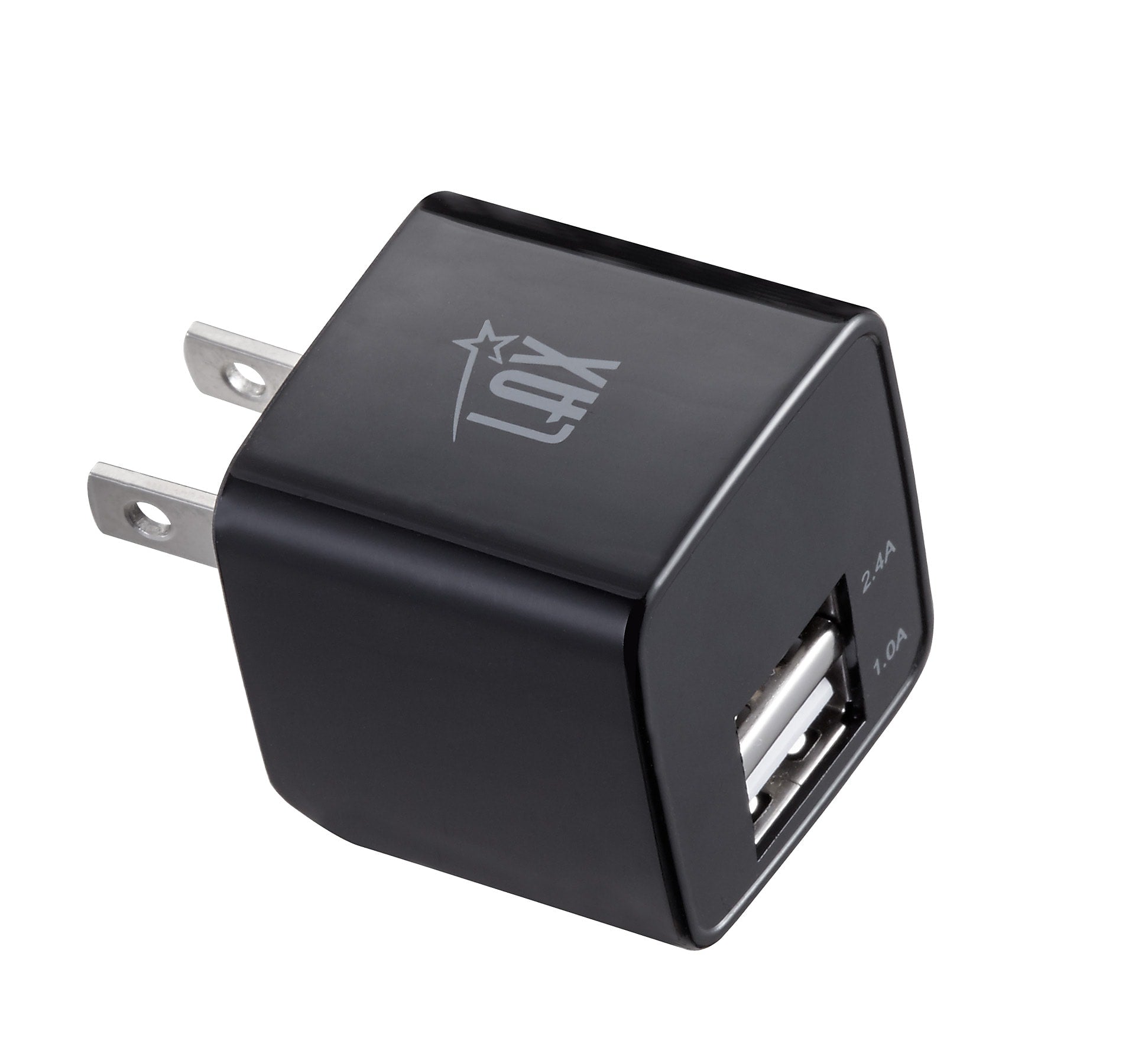 LAX Gadgets USB-A/USB-C Wall Charger, 12W, Black (WLL2PBLK)