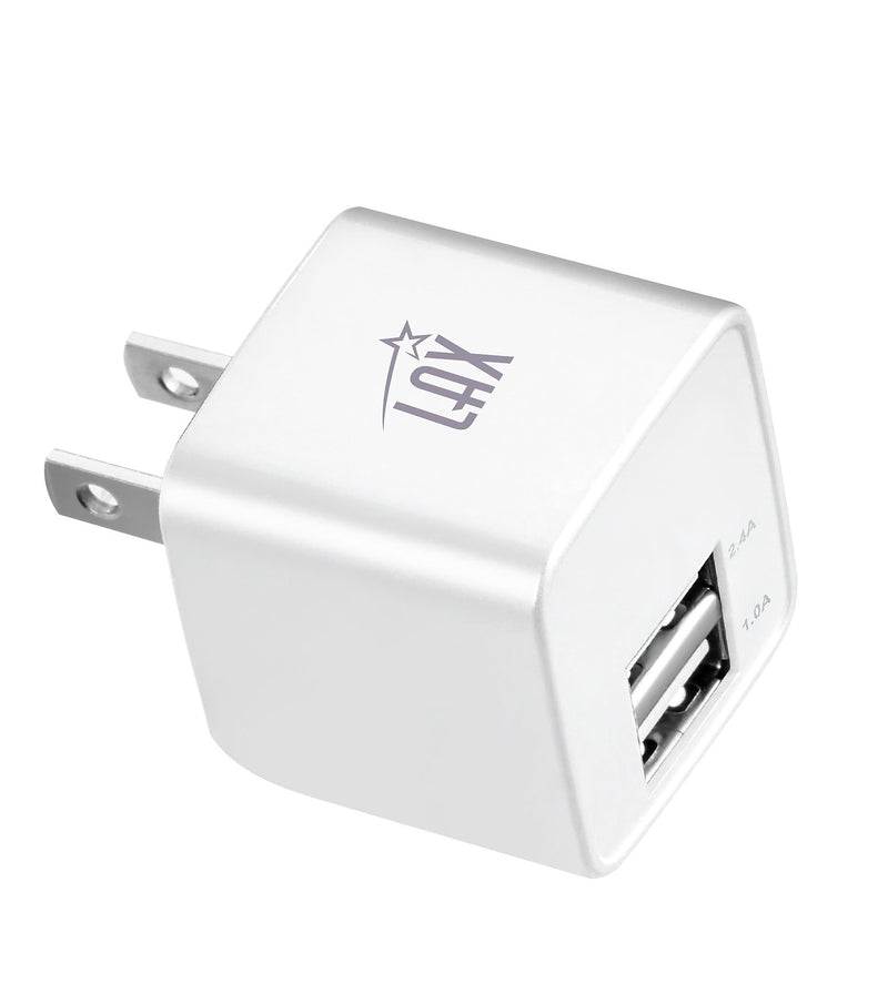 LAX Gadgets USB-A/USB-C Wall Charger, 24W, White (WLL2PWHT)