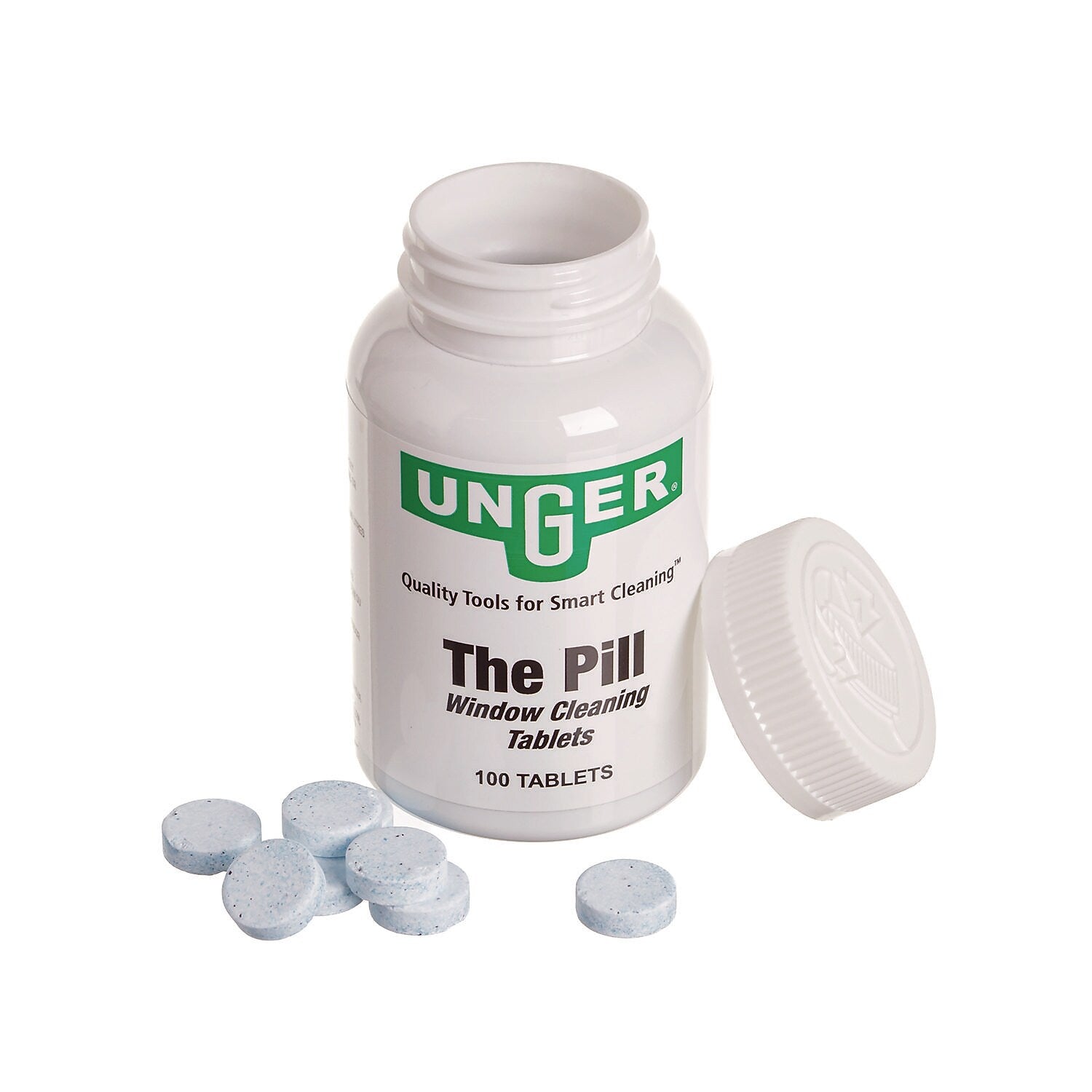 Unger Pill Window Cleaning Tablets, 100 Tablets/Bottle (UNGPLBTL)