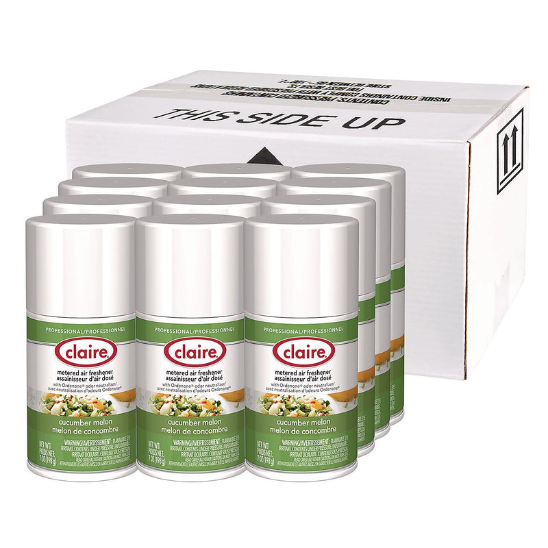 Claire Metered Air Freshener Aerosol Refill, Cucumber Melon Scent, 7 oz., 12/Carton (1000003939)