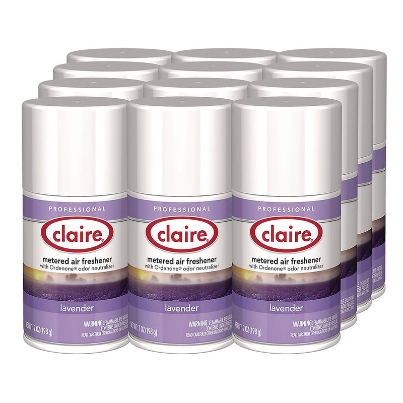 Claire Metered Air Freshener Aerosol Refill, Lavender Scent, 11 oz., 12/Carton (1000016116)