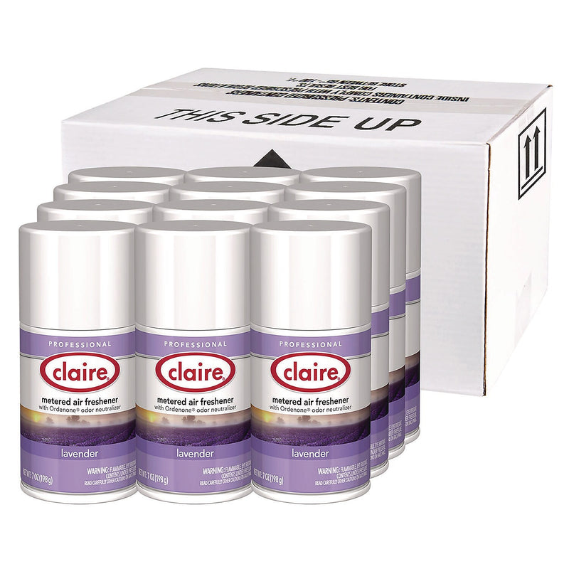Claire Metered Air Freshener Aerosol Refill, Lavender Scent, 11 oz., 12/Carton (1000016116)