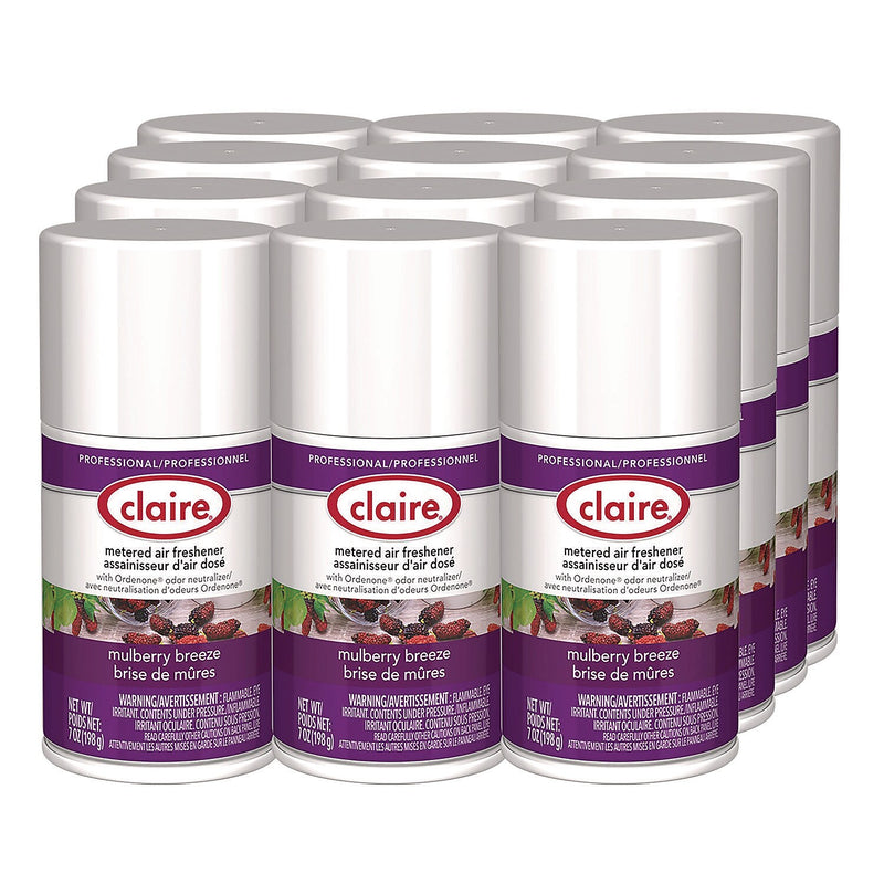 Claire Metered Air Freshener Aerosol Refill, Mulberry Scent, 7 oz., 12/Carton (1000003935)