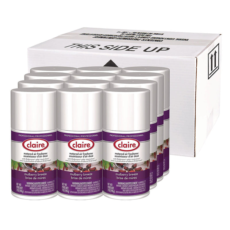 Claire Metered Air Freshener Aerosol Refill, Mulberry Scent, 7 oz., 12/Carton (1000003935)