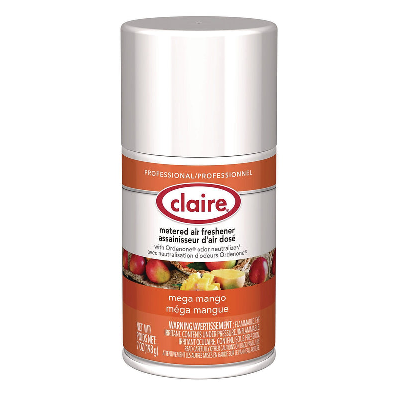 Claire Metered Air Freshener Aerosol Refill, Mango Scent, 11 oz., 12/Carton (1000004796)
