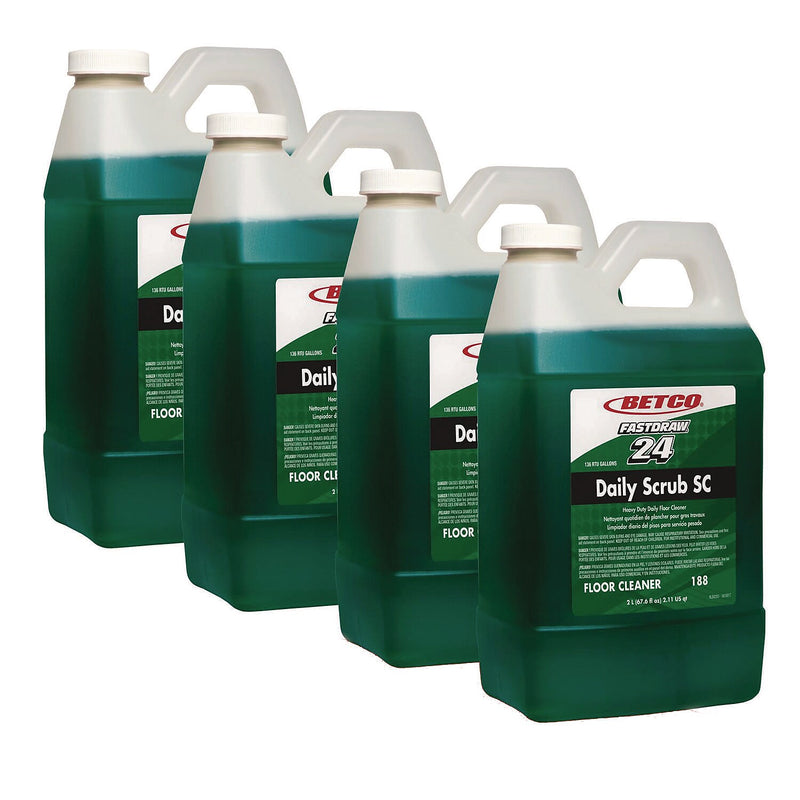 Betco Daily Scrub SC Floor Cleaner, Characteristic Scent, 2 L, 4/Carton (1884700)