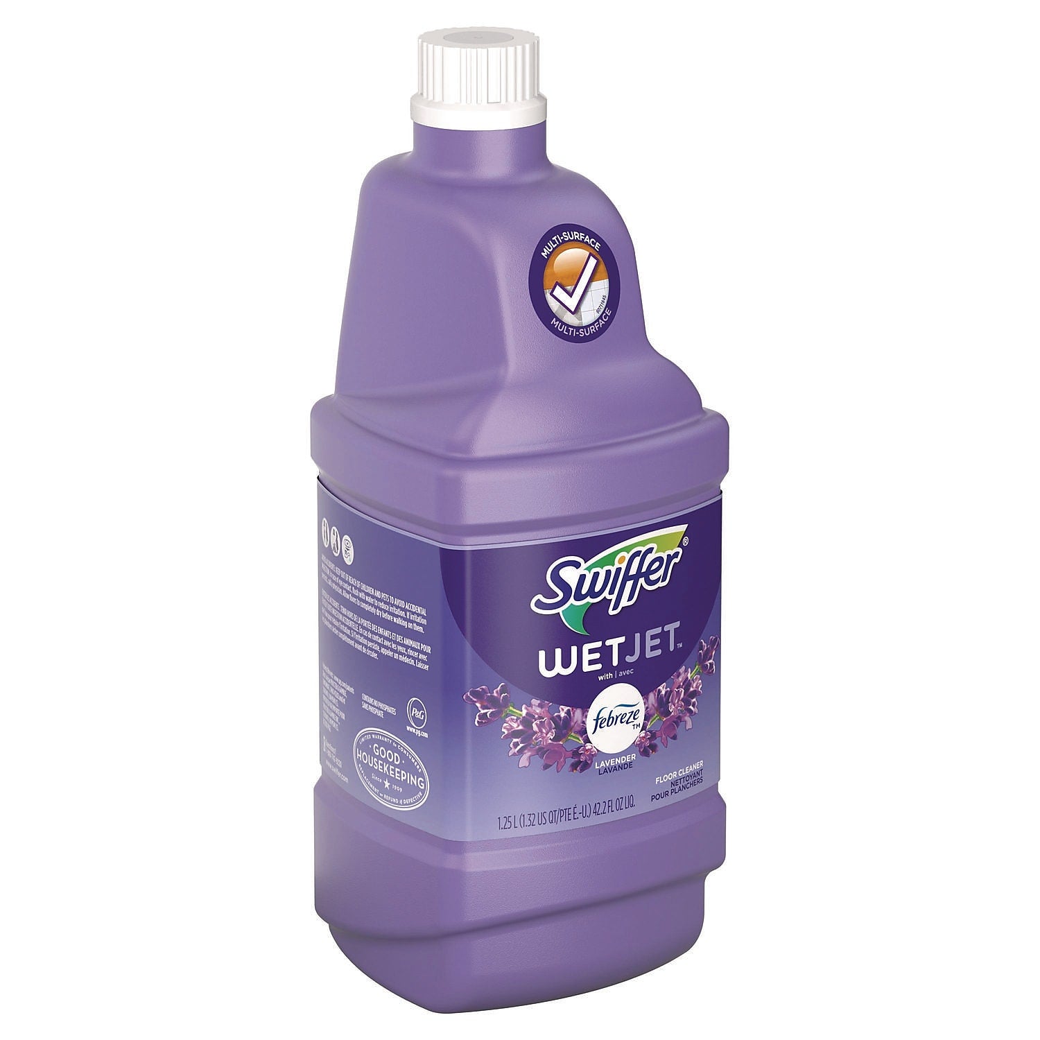 Swiffer WetJet Floor Cleaner & Degreaser Refill, Lavender Scent, 1.25 L, 4/Carton (80322246)