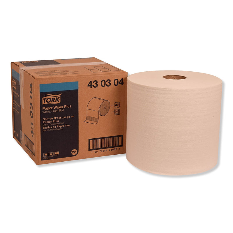 Tork Paper Wiper Plus Paper Cleaning Wipers, 12" x 11.1", White, 800-Ft. Roll, 800 Sheets/Roll (430304)