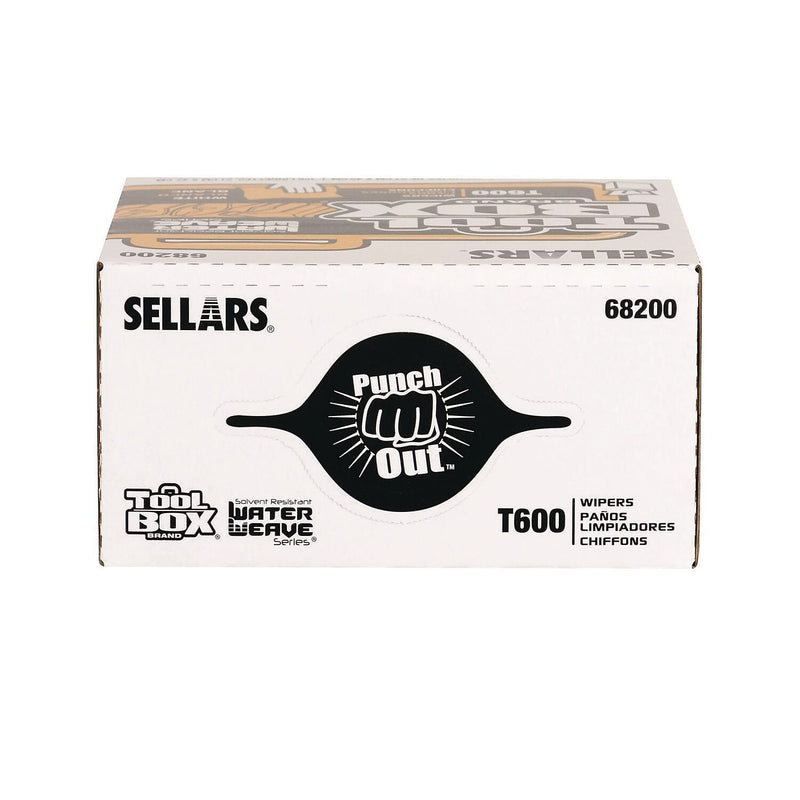 Sellars TOOLBOX WaterWeave T600 Paper Cleaning Wipers, 16.5" x 8.27", White, 126 Wipers/Box, 10 Boxes/Carton (68200)