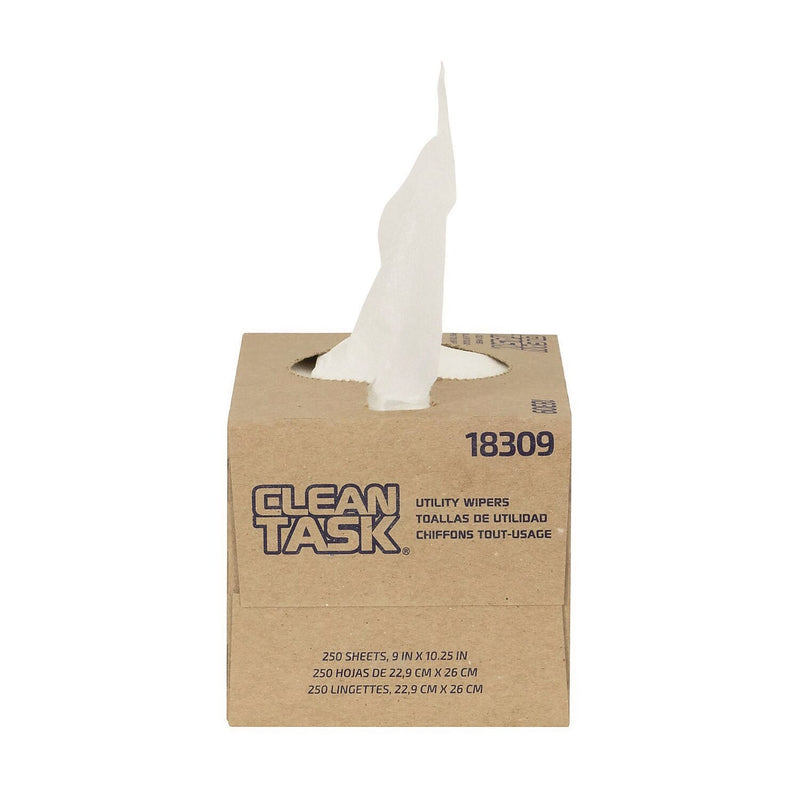 Sellars Paper Cleaning Wipers, 10.25" x 9", White, 250 Wipers/Box, 24 Boxes/Carton (18309)