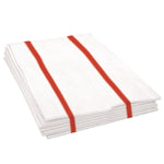 Boardwalk Polyester Food Service Wipers, 21" x 12", Red/White, 150 Wipers/Carton (BWKFS150W)