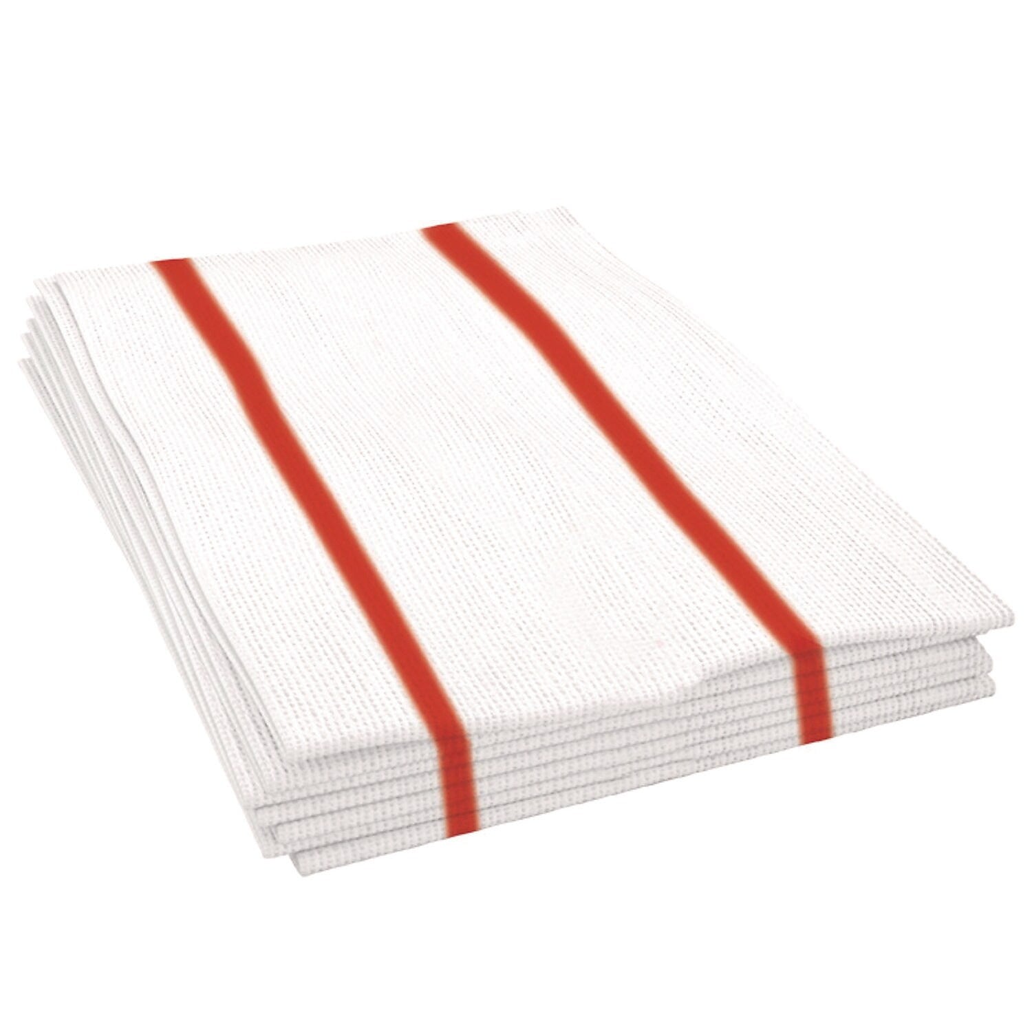 Boardwalk Polyester Food Service Wipers, 21" x 12", Red/White, 150 Wipers/Carton (BWKFS150W)