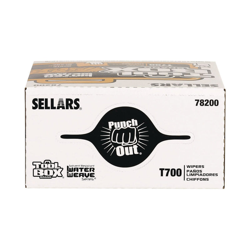 Sellars TOOLBOX WaterWeave T700 Paper Cleaning Wipers, 16.5" x 8.27", White, 100 Wipers/Box, 8 Boxes/Carton (78200)