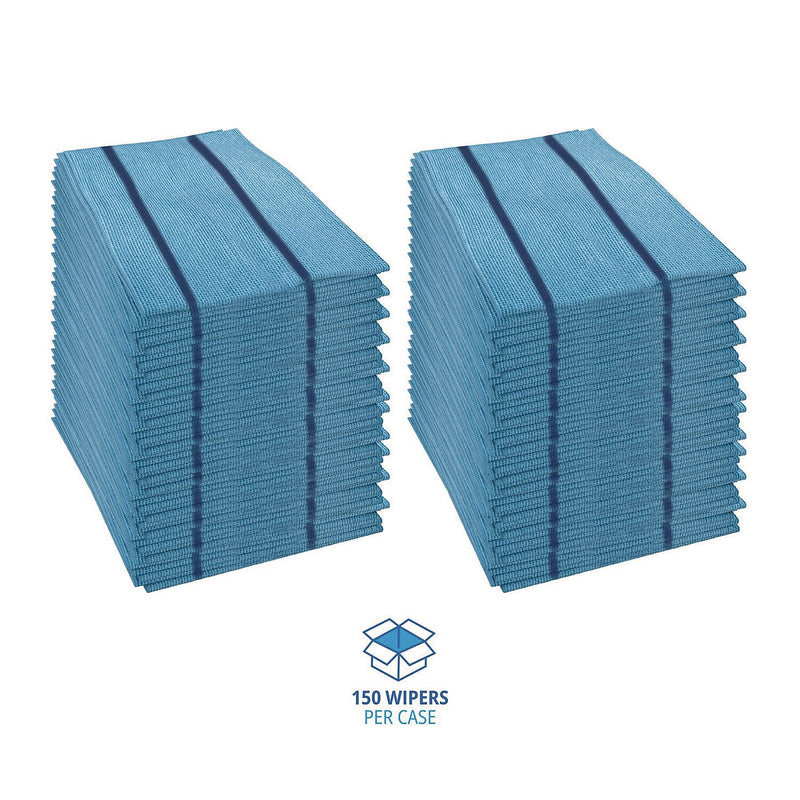 Boardwalk Polyester Food Service Wipers, 21" x 12", Blue, 150 Wipers/Carton (BWKFS150B)
