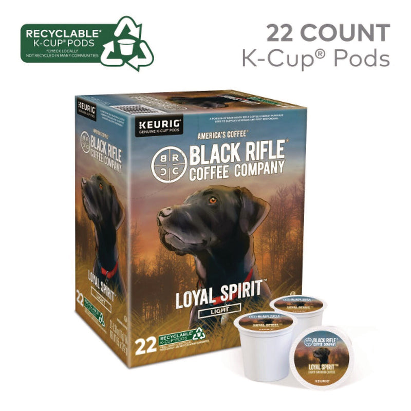Black Rifle Coffee Company Loyal Spirit Coffee Keurig® K-Cup® Pods, Light Roast, 88/Carton (5000384046)