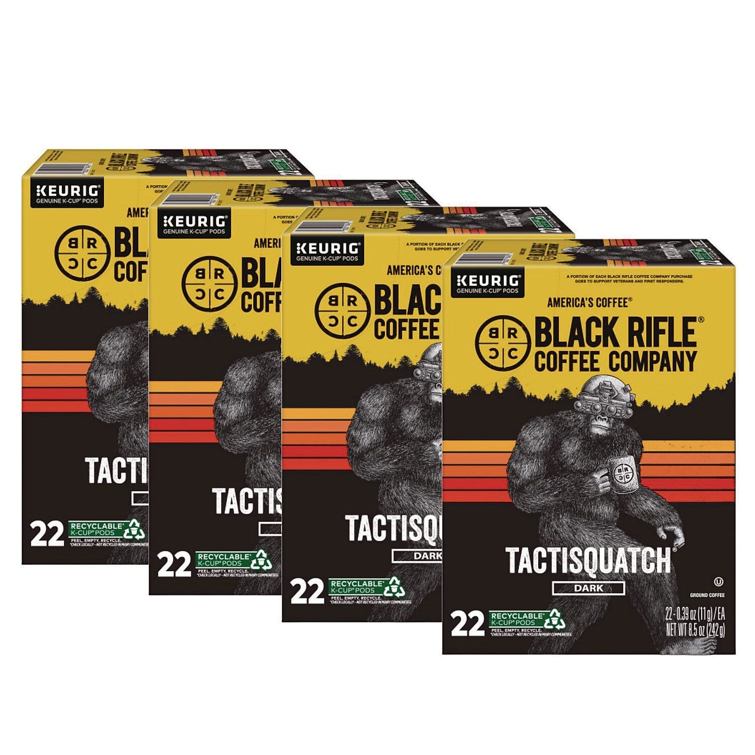 Black Rifle Coffee Company Tactisquatch Coffee Keurig® K-Cup® Pods, Dark Roast, 88/Carton (5000384045)